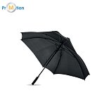 Windproof square black umbrella with logo print