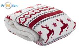 RPET ecological Christmas blanket with logo print