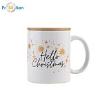 HELLO CHRISTMAS ceramic Christmas mug, white, logo print