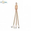 Cork charging cable 3 in 1 with logo print