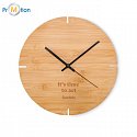 Round shaped bamboo wall clock, logo print 2