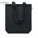 Canvas shopping bag 270 gr/m², black, logo print2