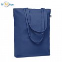 Canvas shopping bag 270 gr/m², dark blue, logo print