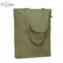 Canvas shopping bag 270 gr/m², green, logo print