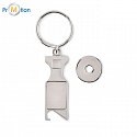Keychain with token and bottle opener, logo print 2