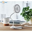 Table fan with charger with light, logo print 3