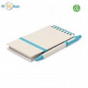 Recycled notebook A6 with pen, turquoise, logo print