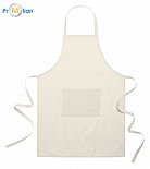 white cotton apron with logo printing