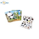 set of stickers, game with stickers for kids