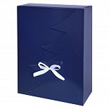 vianočná darčeková krabica modrá s tlačou loga
