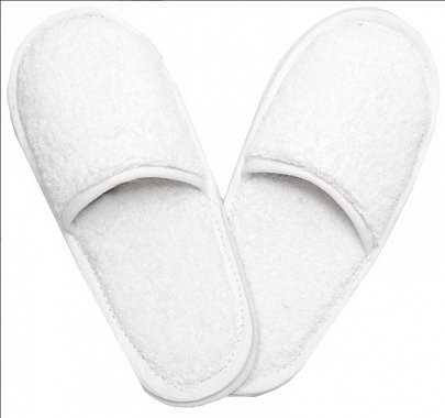 advertising slippers with logo print, white