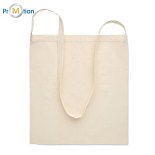 Cotton shopping bag 140g/m² with long strap, logo print