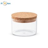 glass container / food container 600ml, closable, logo print