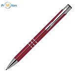 Metal ballpoint pen burgundy, with engraving, logo print