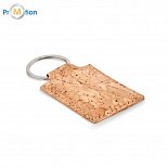 Rectangular cork keychain, logo print