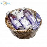 Cosmetic set with lavender, logo print