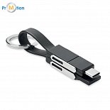 Keychain with 4in1 charging cable, logo print