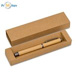 MACHINO bamboo pen in a box, beige, logo print