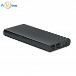 Powerbank with a capacity of 10,000 mAh, black, logo print