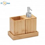 3-piece bamboo bathroom set, logo print