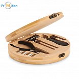 15-piece tool set bamboo case with laser logo