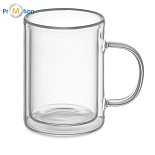 Double-walled sublimation glass mug 225ml, logo print