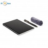 Eternal reusable notebook A5 with logo print, black