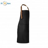 100% cotton black apron, logo print