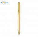 Aluminum ballpoint pen in metallic colors yellow 1, logo print