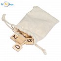 Wooden counting game beige in pocket, logo print 2