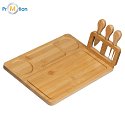 Bamboo cheese set beige 2, logo print