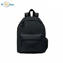 Polyester backpack 600D RPET recycled ecological, black, logo print 3