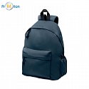 Polyester backpack 600D RPET recycled ecological, dark blue, logo print