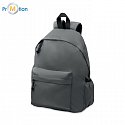 Polyester backpack 600D RPET recycled ecological, dark gray, logo print