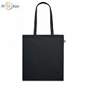 Shopping bag made of organic cotton, black, logo print 2