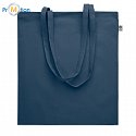 Shopping bag made of organic cotton, dark blue, logo print