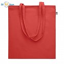 Shopping bag made of organic cotton, red, logo print