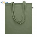 Nákupná taška z organickej bavlny, zelená, potlač loga
