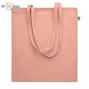 Shopping bag made of organic cotton, orange, logo print