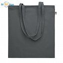 Shopping bag made of organic cotton, gray, logo print