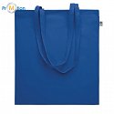 Shopping bag made of organic cotton, royal blue, logo print