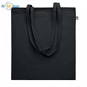 Shopping bag made of organic cotton, black, logo print