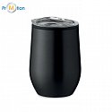 Travel cup with double wall 350 ml, black, logo print 2