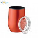 Travel cup with double wall 350 ml, red, logo print