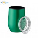 Travel cup with double wall 350 ml, green, logo print
