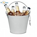 Metal bucket/cooling container for beer, 4l bottles, laser logo 3