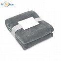 RPET fleece blanket 280 gr/m² gray, logo print