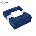 RPET fleece blanket 280 gr/m² blue, logo print