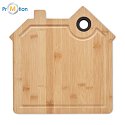 Bamboo cutting board in the shape of a House, laser logo 2