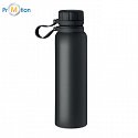 Double-walled stainless steel drinking bottle 780 ml, black, logo print